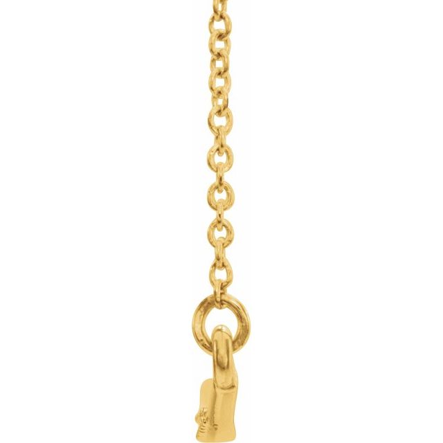 14K Yellow 1/8 CTW Diamond Curved Bar 16" Necklace 2