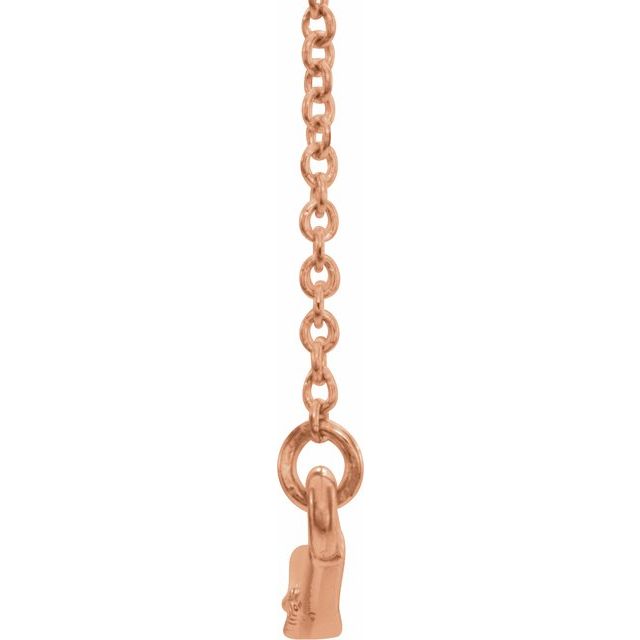 14K Rose 1/8 CTW Diamond Curved Bar 16" Necklace 2