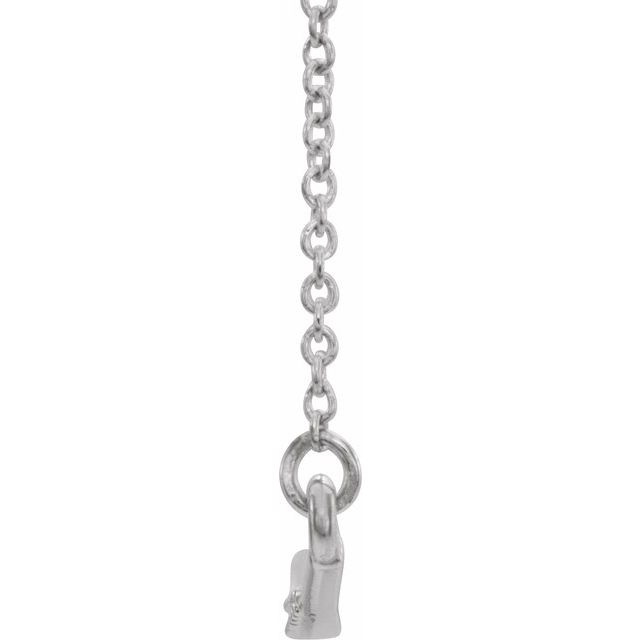 14K White 1/8 CTW Diamond Curved Bar 16" Necklace 2