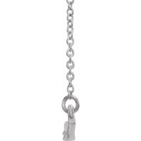 14K White 1/8 CTW Diamond Curved Bar 16" Necklace 2