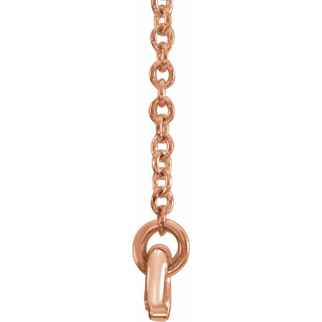 14K Rose 1/6 CTW Diamond Curvilinear Bar 17.5" Necklace 2