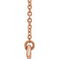 14K Rose 1/6 CTW Diamond Curvilinear Bar 17.5" Necklace 2