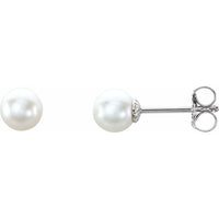 Sterling Silver 5-5.5 mm Freshwater Cultured Pearl Earrings 1