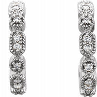 14K White 1/8 CTW Diamond Hoop Earrings 2
