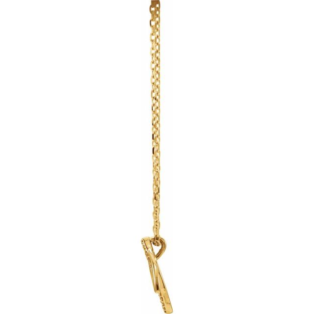 14K Yellow .05 CTW Diamond Double Leaf 18" Necklace 2