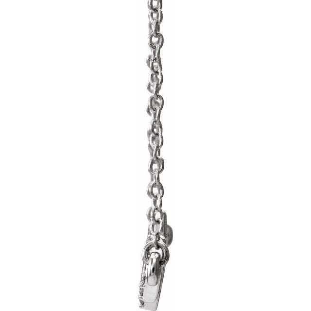 14K White 1/6 CTW Diamond Heartbeat 16-18" Necklace 2