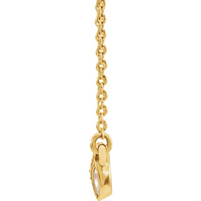14K Yellow 3-Stone Marquise Diamond 16-18" Necklace 2
