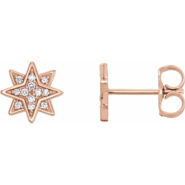 14K Rose .08 CTW Diamond Star Earrings 1