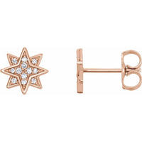 14K Rose .08 CTW Diamond Star Earrings 1