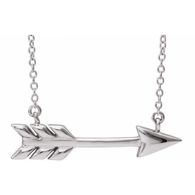 Sterling Silver Arrow 16"-18" Necklace 1