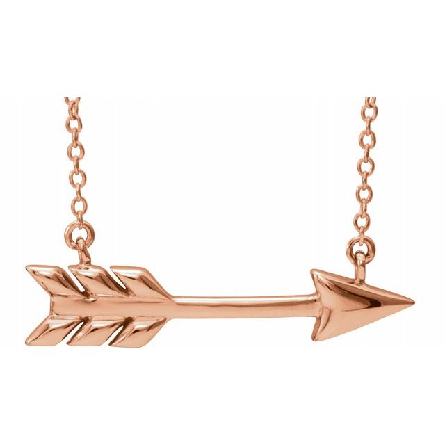 14K Rose Arrow 16"-18" Necklace 1