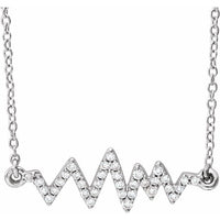 14K White 1/6 CTW Diamond Heartbeat 16-18" Necklace 1
