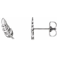 Sterling Silver Leaf Earrings 1