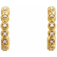 14K Yellow 1/10 CTW Diamond Hoop Earrings 2