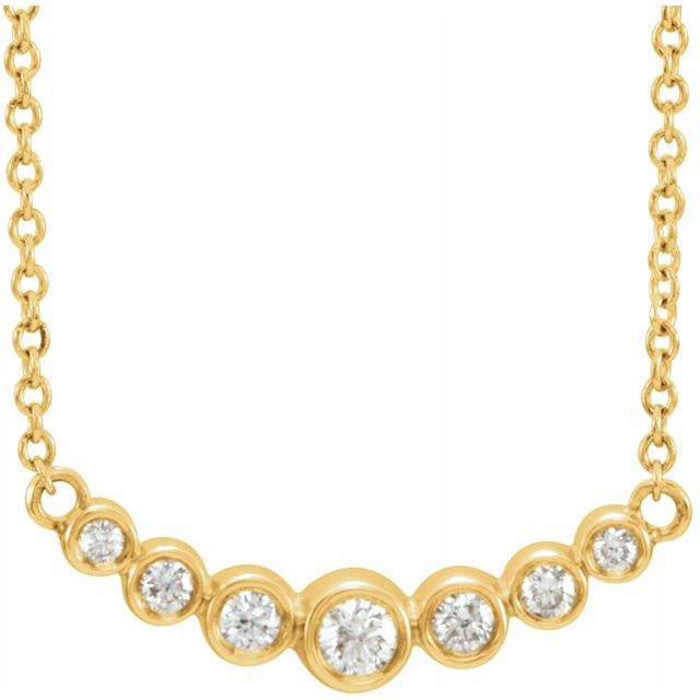 14K Yellow 1/5 CTW Diamond 16-18" Necklace 1