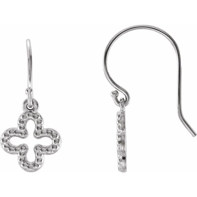 Sterling Silver Beaded Clover Earrings 1