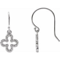 Sterling Silver Beaded Clover Earrings 1