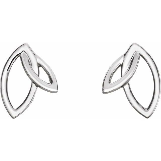 Sterling Silver Double Leaf Earrings 2