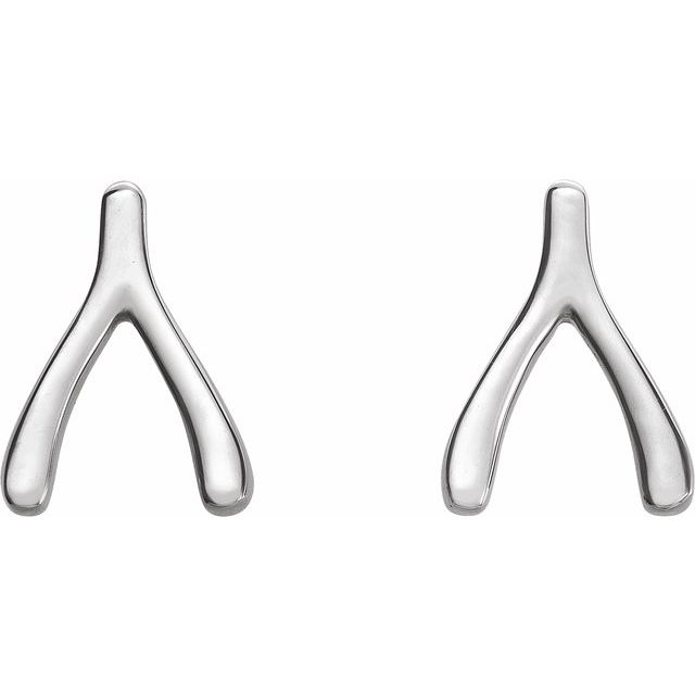 Sterling Silver Wishbone Earrings 2