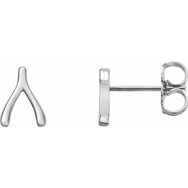 Sterling Silver Wishbone Earrings 1