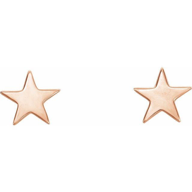 14K Rose Star Earrings 2