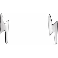 14K White Lightning Bolt Earrings 2