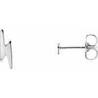 14K White Lightning Bolt Earrings 1