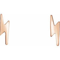14K Rose Lightning Bolt Earrings 2