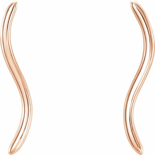 14K Rose Wavy Ear Climbers 2