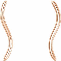 14K Rose Wavy Ear Climbers 2