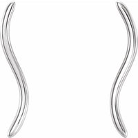 14K White Wavy Ear Climbers 2