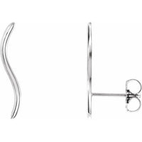 14K White Wavy Ear Climbers 1
