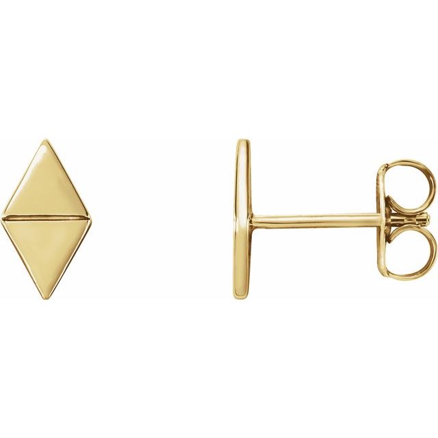 14K Yellow Geometric Earrings 1