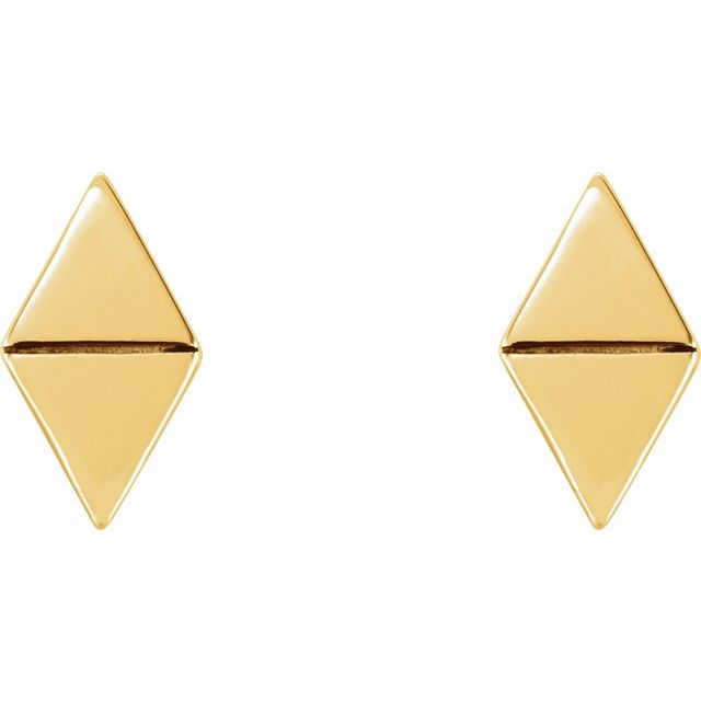 14K Yellow Geometric Earrings 2