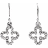 Sterling Silver Beaded Clover Earrings 2