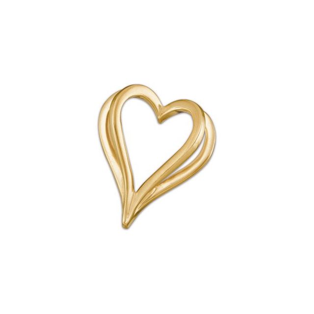 18K Yellow Shadow Heart Slide Pendant 1