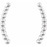 14K White Beaded Ear Climbers 2