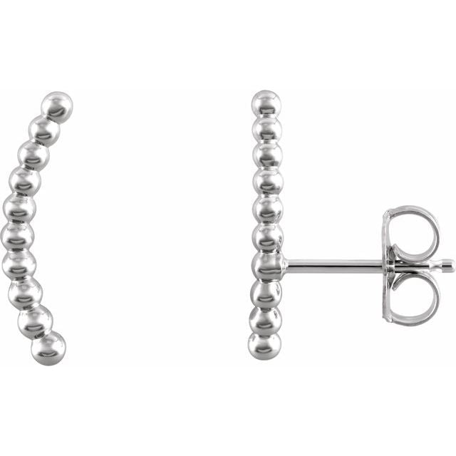 Sterling Silver Beaded Ear Climbers 1