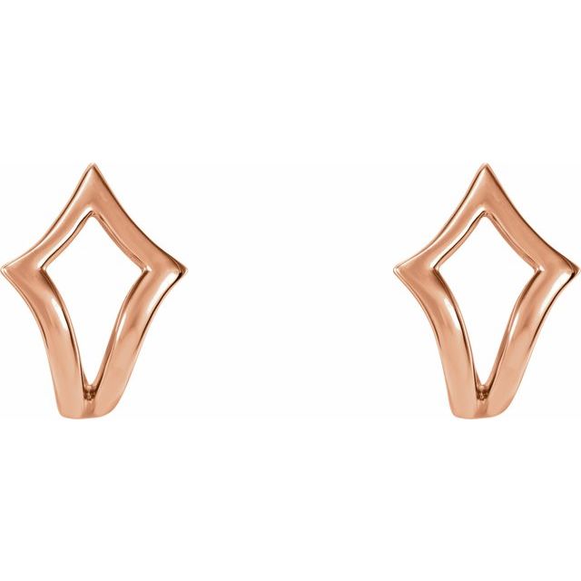 14K Rose Geometric J-Hoop Earrings 2