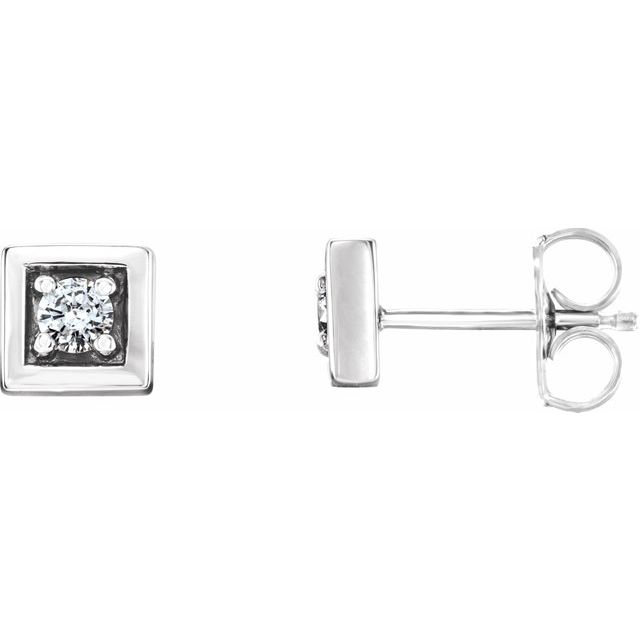 Sterling Silver 1/8 CTW Diamond Earrings 1