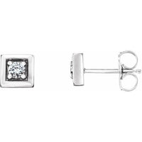 Sterling Silver 1/8 CTW Diamond Earrings 1
