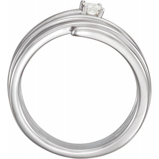 14K White 1/10 CTW Natural Diamond Freeform Ring