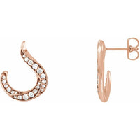 14K Rose 3/8 CTW Diamond Freeform Earrings 1