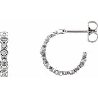 14K White 3/8 CTW Diamond Hoop Earrings 1
