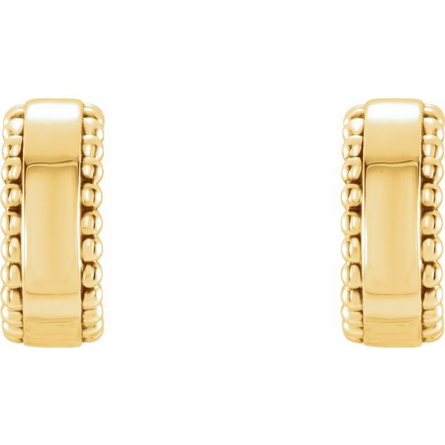 14K Yellow Beaded Earrings 2