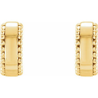14K Yellow Beaded Earrings 2