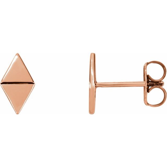 14K Rose Geometric Earrings 1