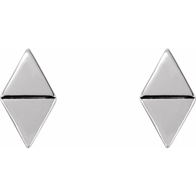 14K White Geometric Earrings 2