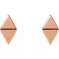 14K Rose Geometric Earrings 2