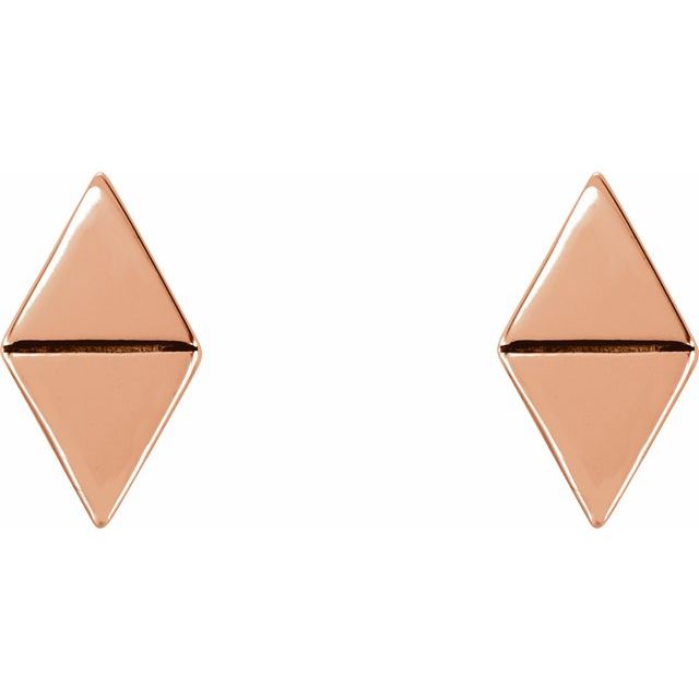 14K Rose Geometric Earrings 2